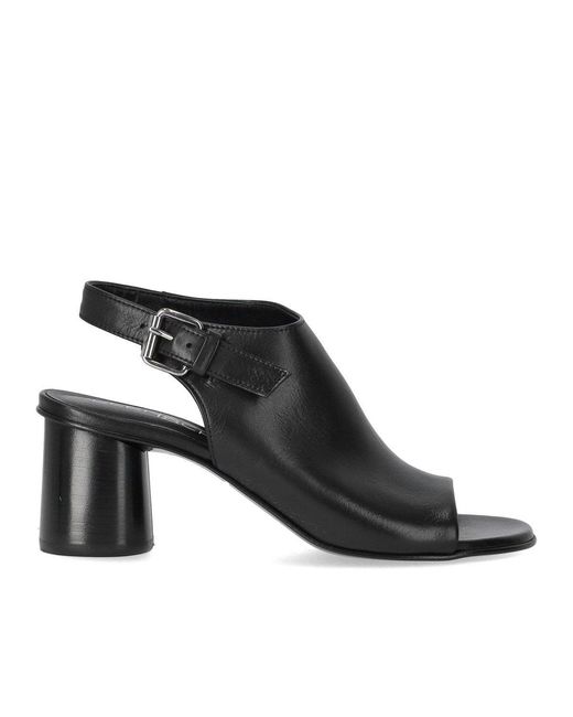 Elena Iachi Black Silk Heeled Sandal
