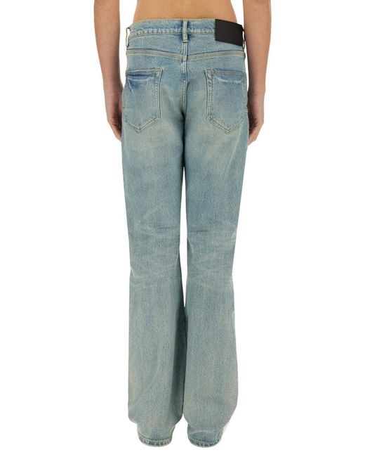 Purple Brand Blue Coated Flare Jeans for men