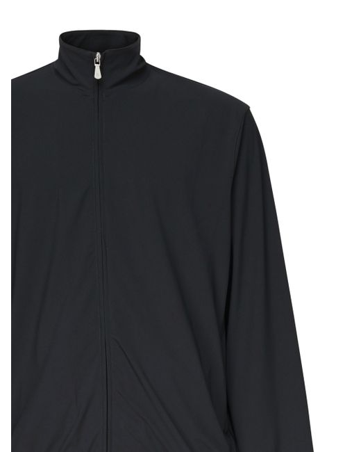 Eleventy Black Bomber Jacket With Zipper