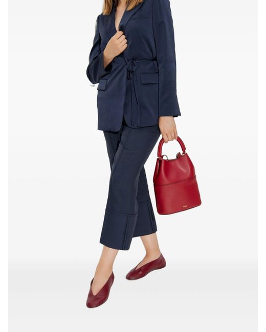 Theory Blue Tie Waist Blazer.Cru