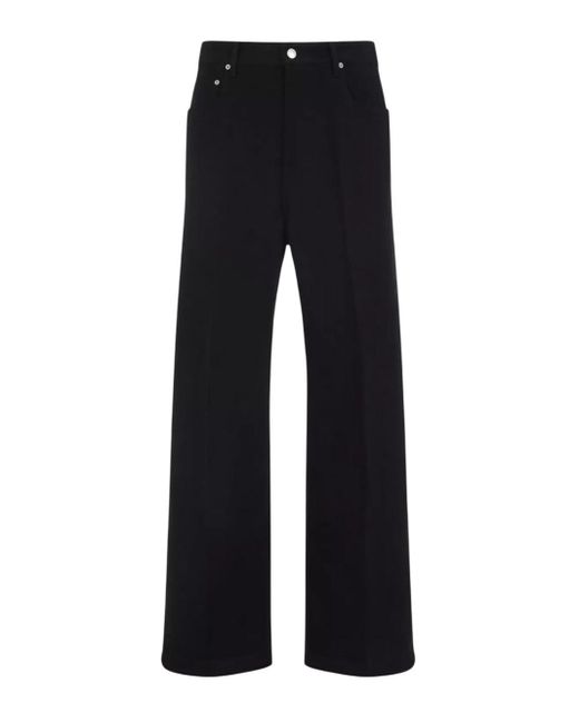Rick Owens Geth Rechte Fit Breedbeen Denim Broek in het Black voor heren