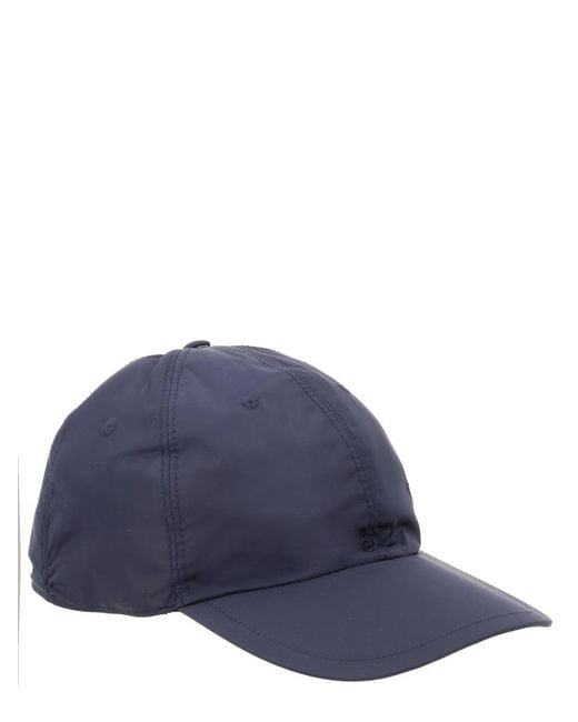 Fendi Blue Cappello Da Baseball Con Logo for men