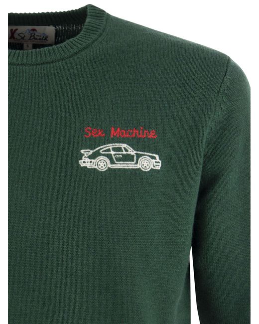 Mc2 Saint Barth Sex Machine Jumper In Wool En Cashmere Blend in het Green