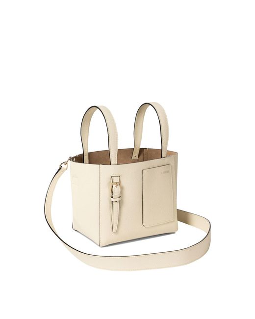Valextra White "Soft Micro" Bucket Bag