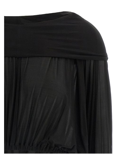 Rick Owens Black 'Crooped Hooded Tunic' Sweater