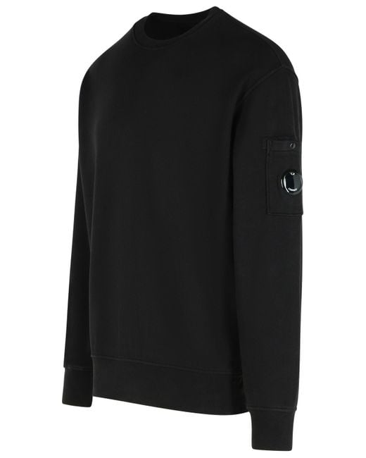 C P Company Black Brushed' Cotton Sweatshirt for men