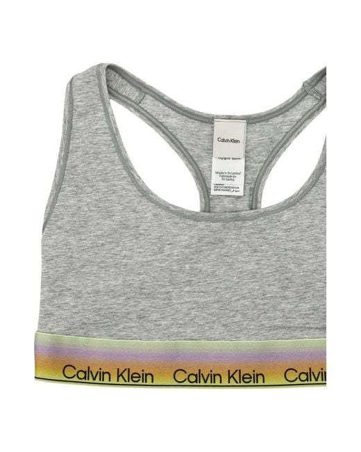 Calvin Klein Gray Logo Band Bralette