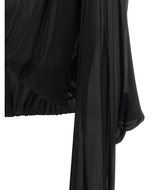 Rick Owens Black 'Crooped Hooded Tunic' Sweater