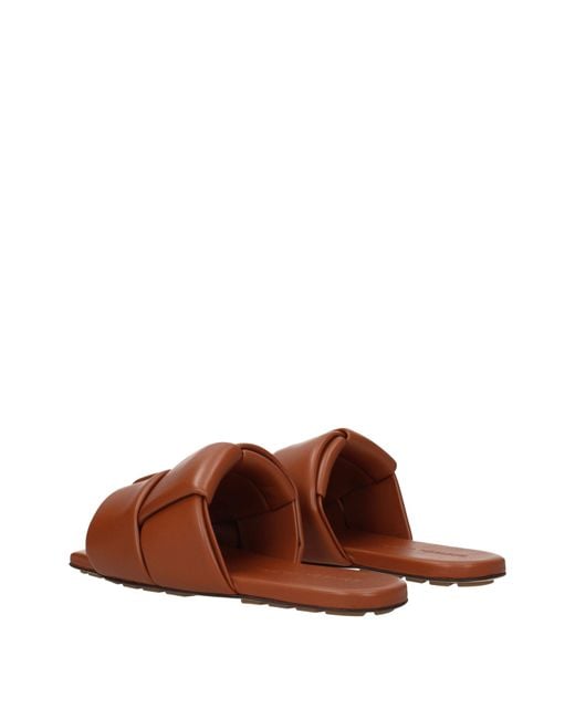 Bottega Veneta Brown Sandals And Clogs Leather/Caramel