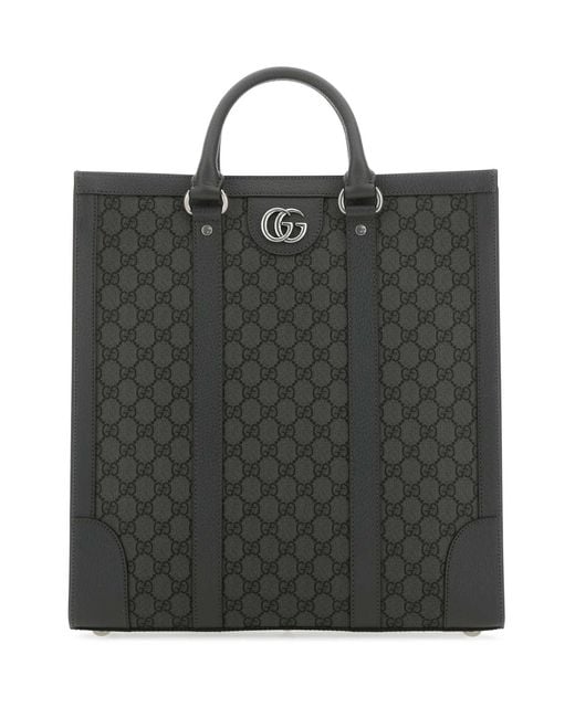 Gucci Black Gg Supreme Fabric And Leather Ophidia Shopping Bag