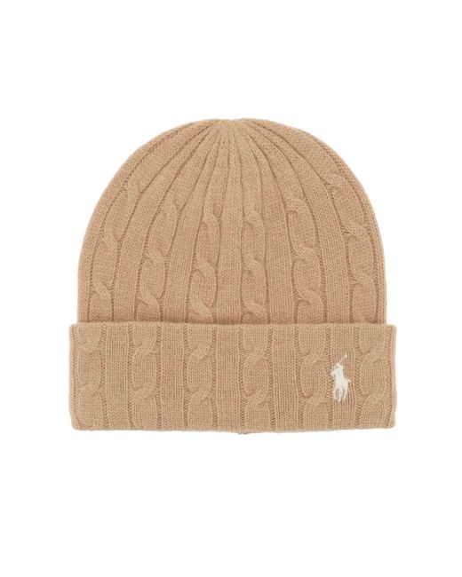 Cable Treen Cashmere and Wool Beanie Hat Polo Ralph Lauren en coloris Natural