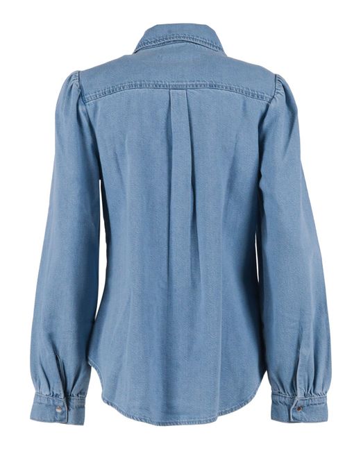 7 For All Mankind Blue Puff Sleeves Shirt Hana
