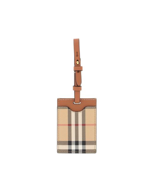 Burberry White Check luggage Tag