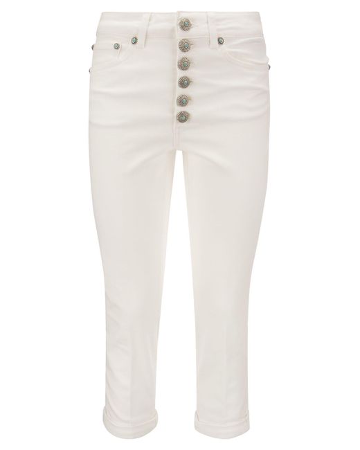 Dondup White Koons Loose Fit Fleece Trousers