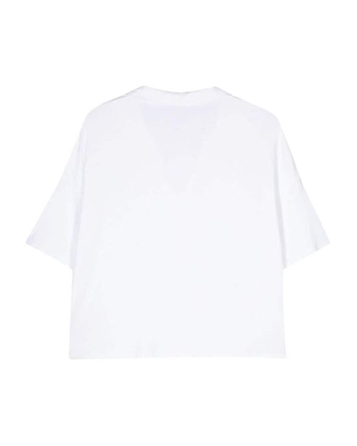 Majestic White Oversized Viscose Polo Shirt