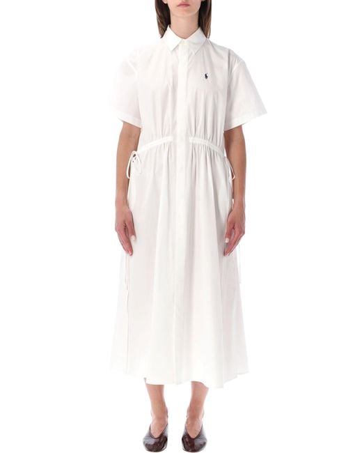 Polo Ralph Lauren White Maxi Shirt Dress For