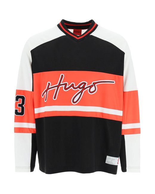 HUGO Dalado Mesh Hockey Sweatshirt in het Red voor heren