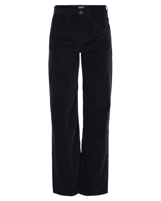 Dondup Blue Jacklyn Wide Leg Corduroy Trousers