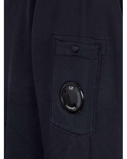 C P Company Blue Cotton Hoodie for men