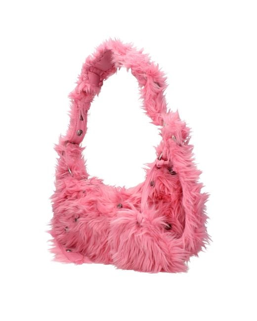 Balenciaga Pink Shoulder Bags Le Cagole Eco Fur