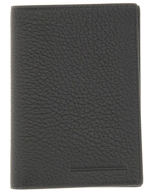 Tom Ford Black Leather "T" Card Holder for men