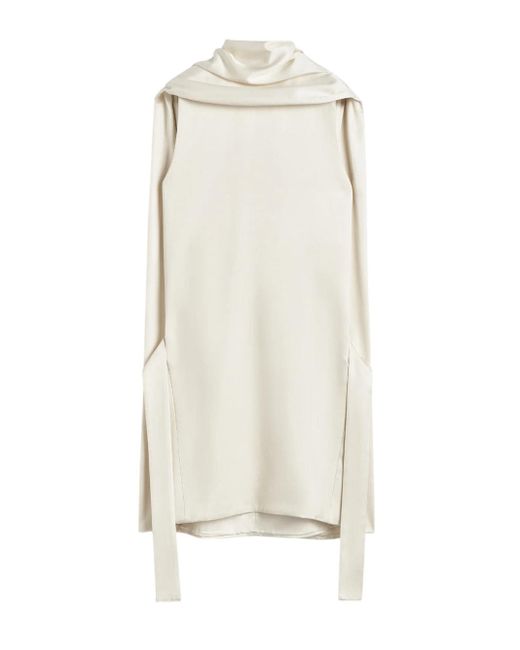 Totême  White Cocoon Scarf Dress Ecru
