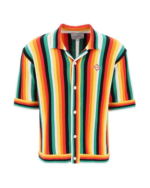Camicia bowling in maglia a righe di Casablancabrand in Orange da Uomo
