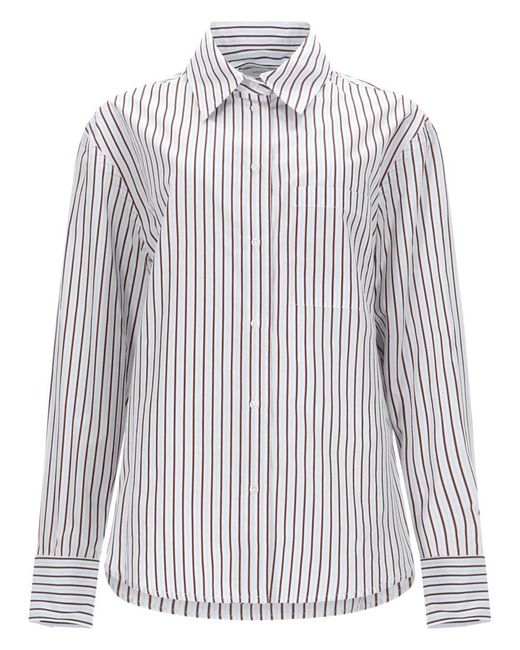 Loulou de Saison White Maud Striped Shirt