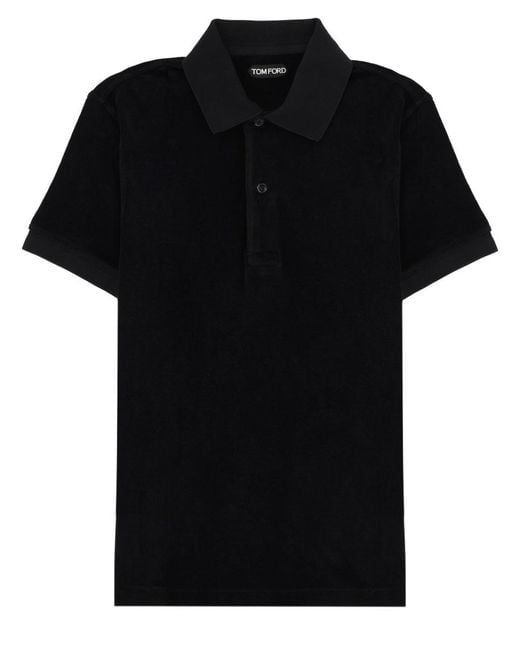 Tom Ford Black Shirt Collar Polo for men