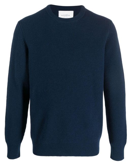 Ballantyne Blue Crew-Neck Wool Jumper for men