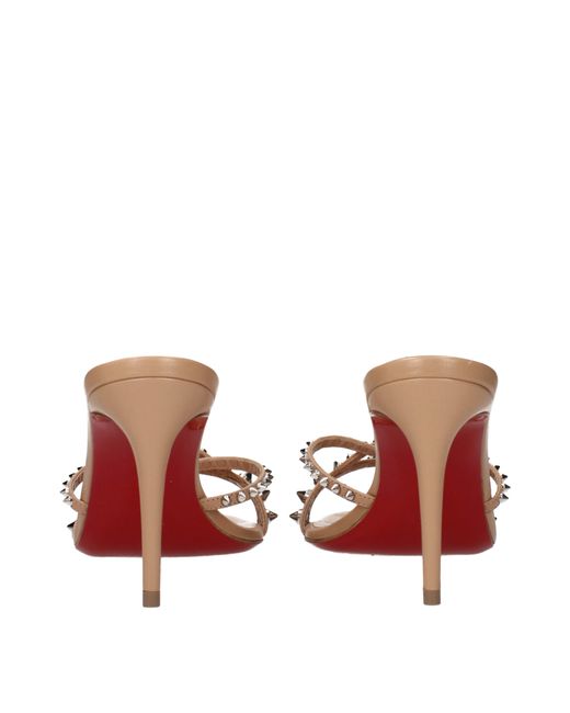 Louboutin Brown Sandals/Blush Leather