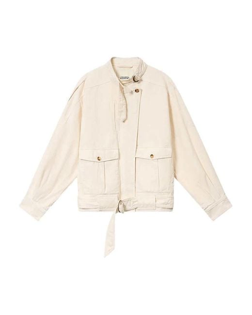 Isabel Marant White Isabel X Isalya Jacket With Pockets And Buckle