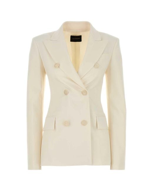 ANDAMANE Natural Ivory Stretch Gabardine Blazer