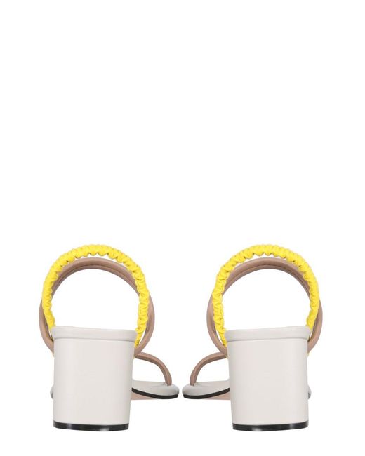 Alysi White Leather Sandals