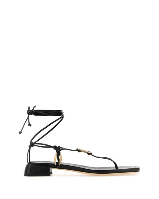 Jimmy Choo White Nappa Leather Onyxia Thong Sandals