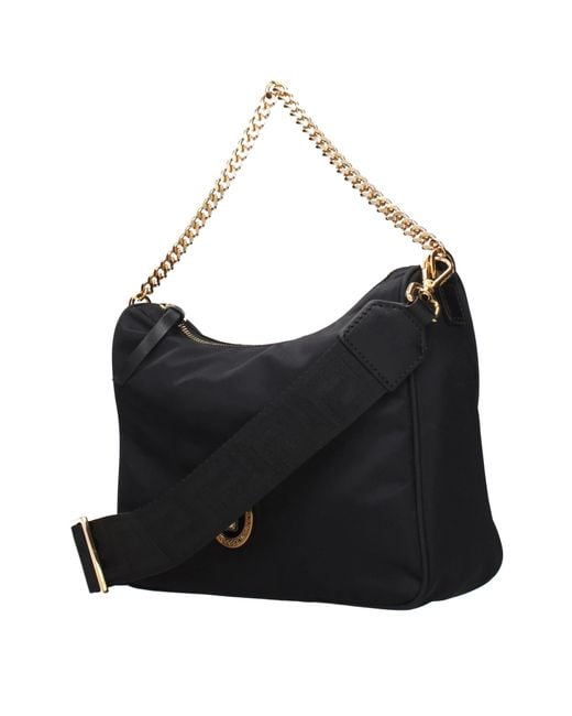 Versace Black Hobo Handbag Fabric