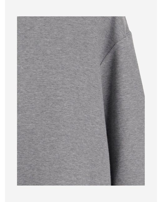 Carven Gray Cotton Blend Sweatshirt With Contrasting Cuffs