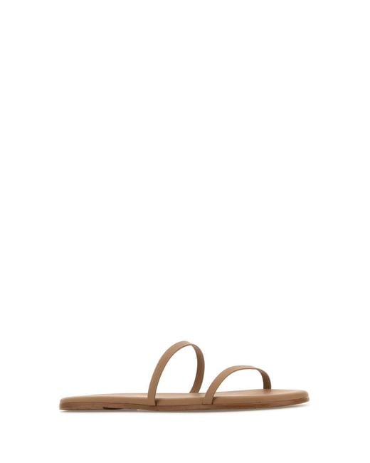 TKEES White Skin Leather Gemma Slippers