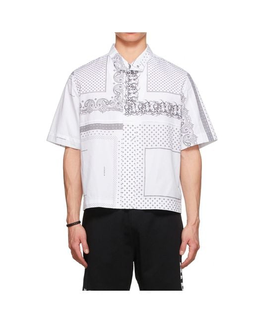 Givenchy White Printed Cotton Shirt for men