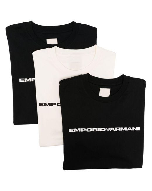 Emporio Armani Black Logo T-Shirt -3 Pack for men