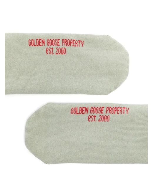 Golden Goose Deluxe Brand Gray Socks High Rib/Stripes/Ripped