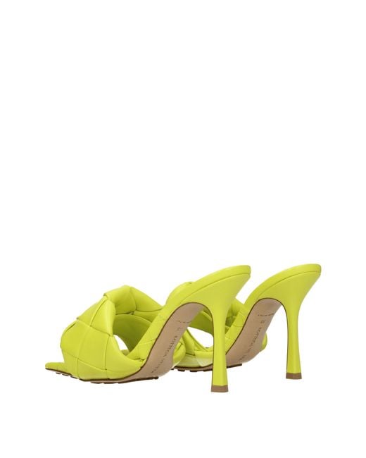 Bottega Veneta Yellow Sandals/Kiwi Leather