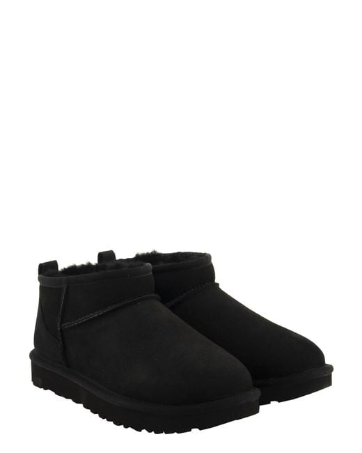 Ugg Black Classic Ultra Mini Sheepell Stiefel