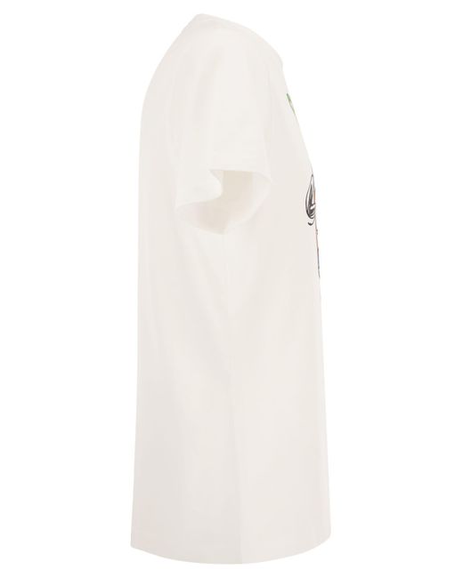 Mc2 Saint Barth Cotton T -Shirt mit Snoopy Disco Club Druck in White für Herren