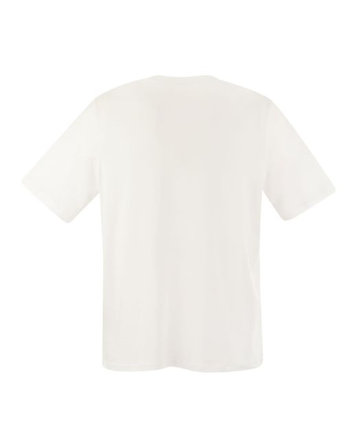 Majestic Majestueuze T -shirt Met Korte Mouwen In Lyocell En Katoen in het White
