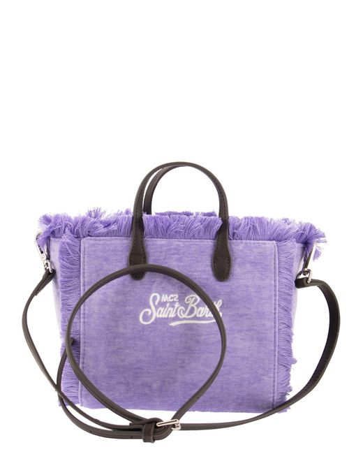 Mini Vanity Bag con frange di velluto di Mc2 Saint Barth in Purple