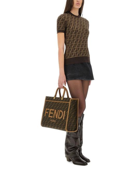 Fendi Brown Ff Pattern Top