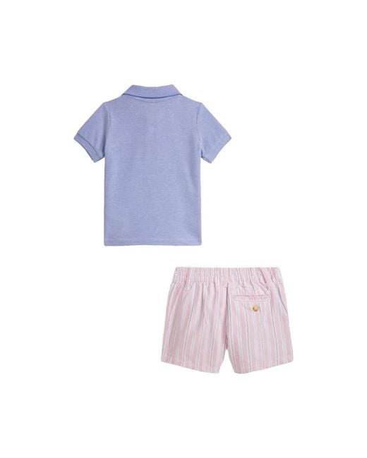 Polo Ralph Lauren Purple Polo Shirt Set With Shorts