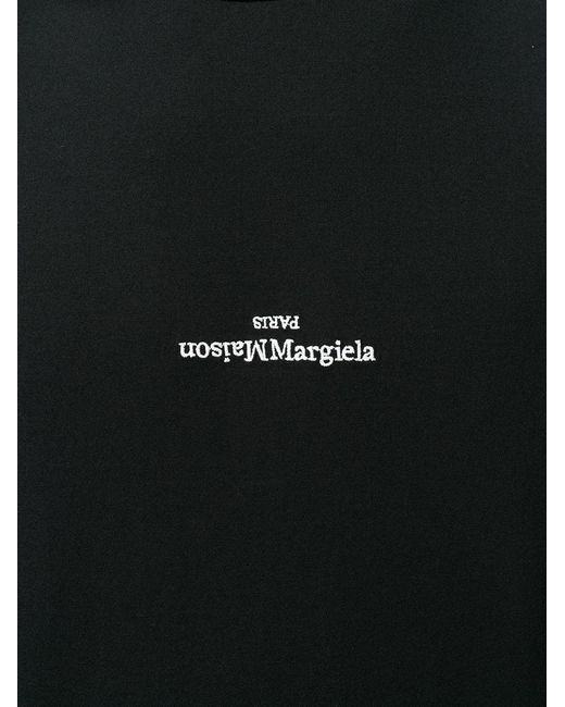 Maison Margiela Minimalist Cotton T-Shirt With Upside-Down L in Black für Herren