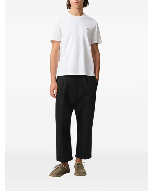AMI Black Cotton Trousers for men